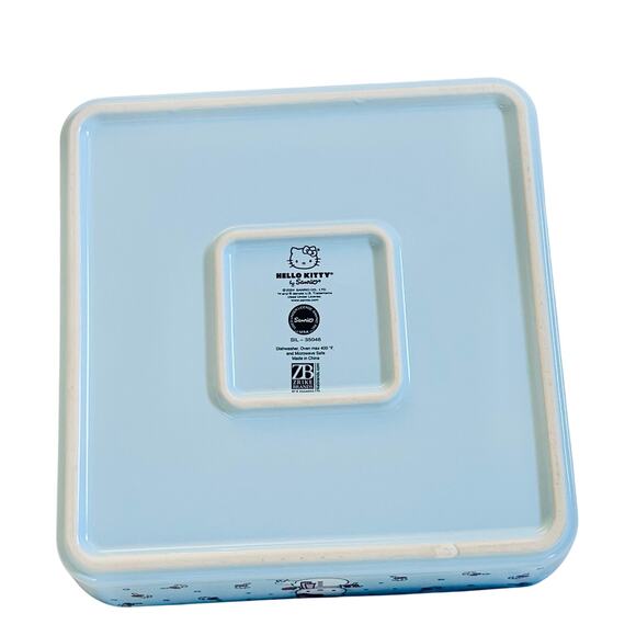 Hello Kitty Square Baking Pan 9" Christmas Snowman Ceramic Casserole Bakeware - Picture 2 of 7